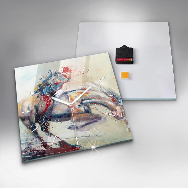 Orologio quadrato Illustrazione di cavalli al galoppo