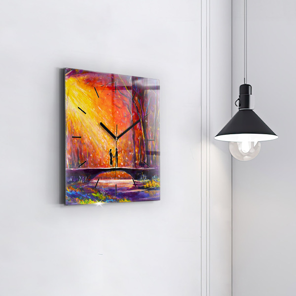 Orologio quadrato Coppia nella foresta