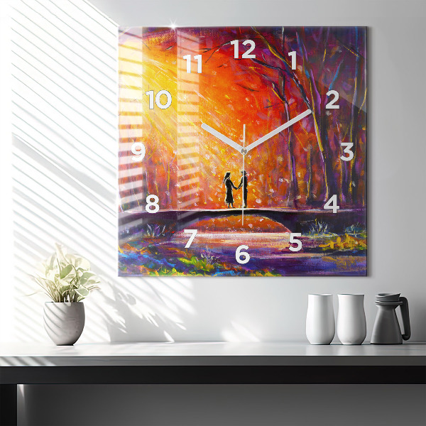 Orologio quadrato Coppia nella foresta