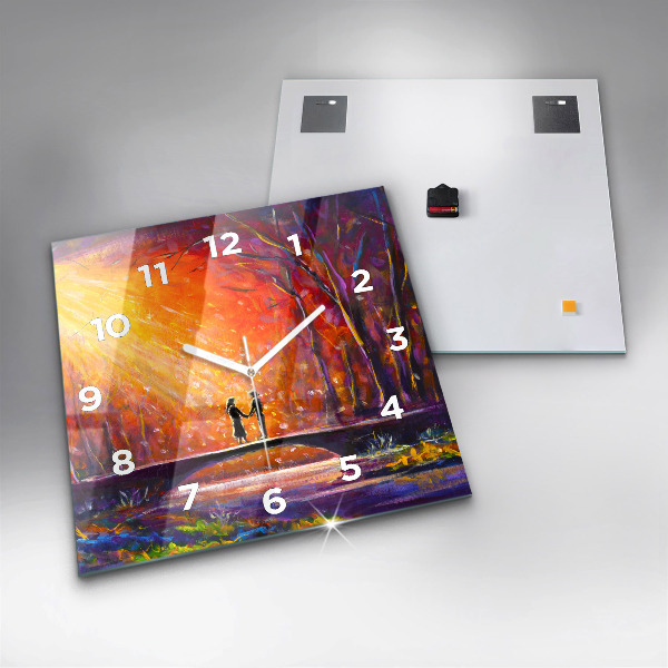 Orologio quadrato Coppia nella foresta