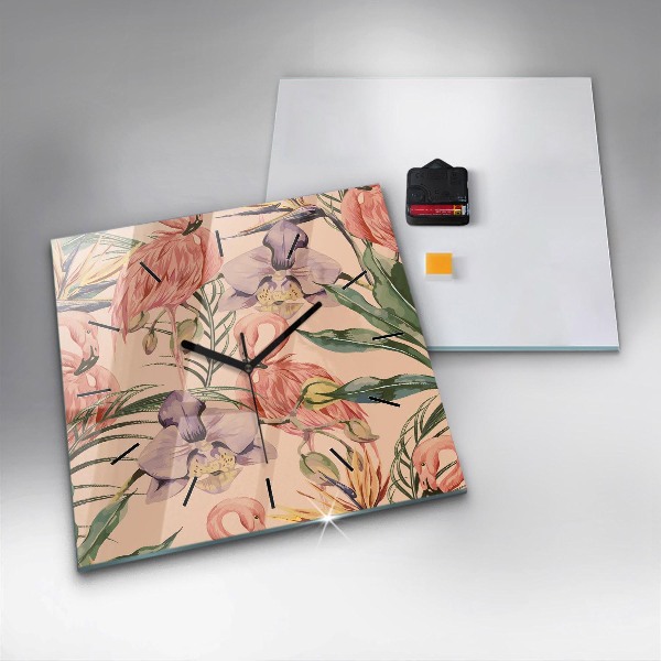 Orologio quadrato Foglie di palma tropicali