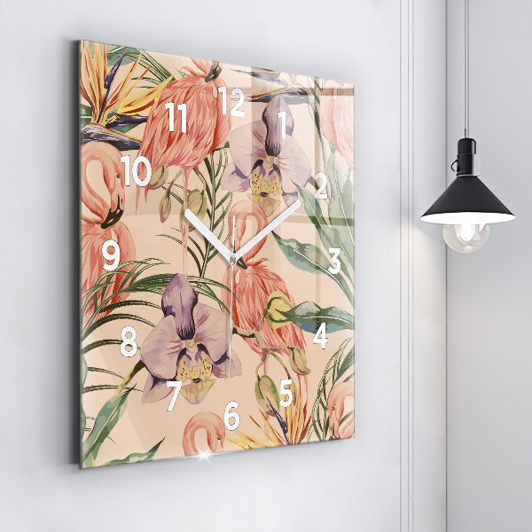 Orologio quadrato Foglie di palma tropicali