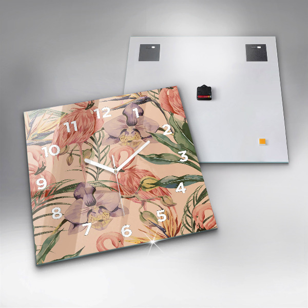 Orologio quadrato Foglie di palma tropicali