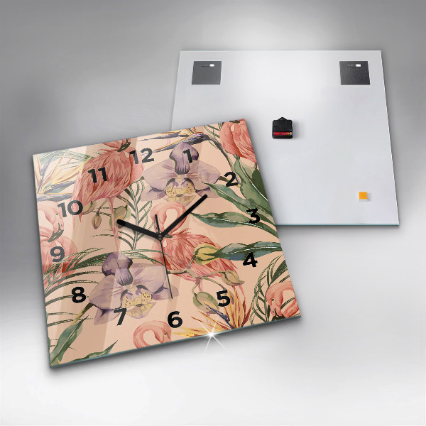 Orologio quadrato Foglie di palma tropicali