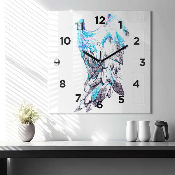 Orologio quadrato Imitazione delle ali degli uccelli