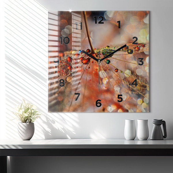 Orologio quadrato Dente di leone con rugiada