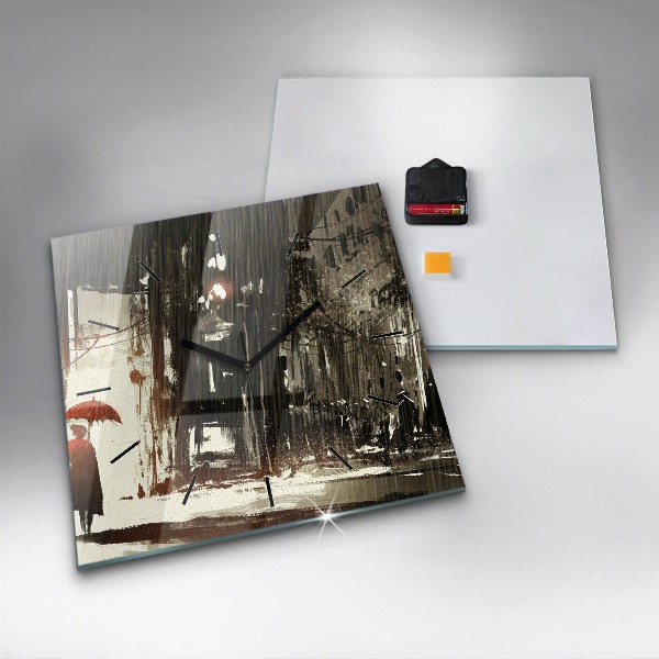 Orologio quadrato Donna in una notte piovosa