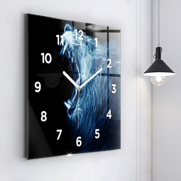 Orologio quadrato Leone selvaggio