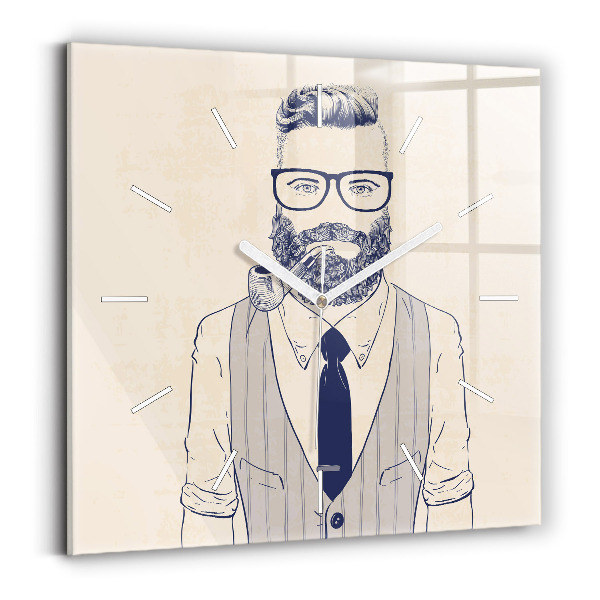 Orologio quadrato Uomo con la barba