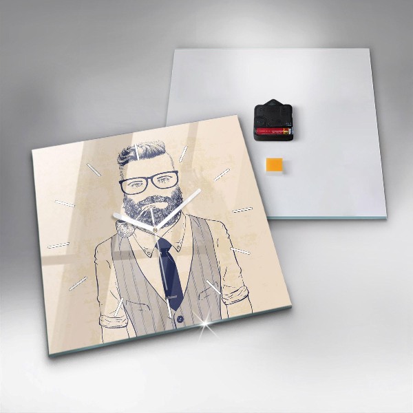 Orologio quadrato Uomo con la barba