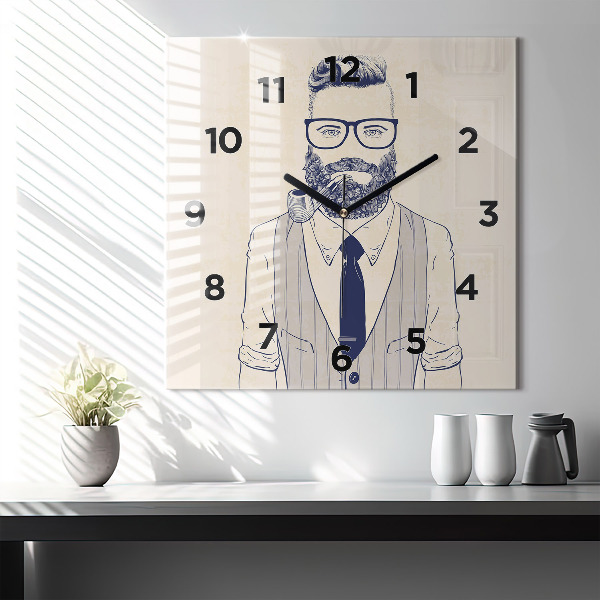 Orologio quadrato Uomo con la barba
