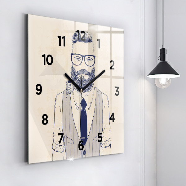 Orologio quadrato Uomo con la barba