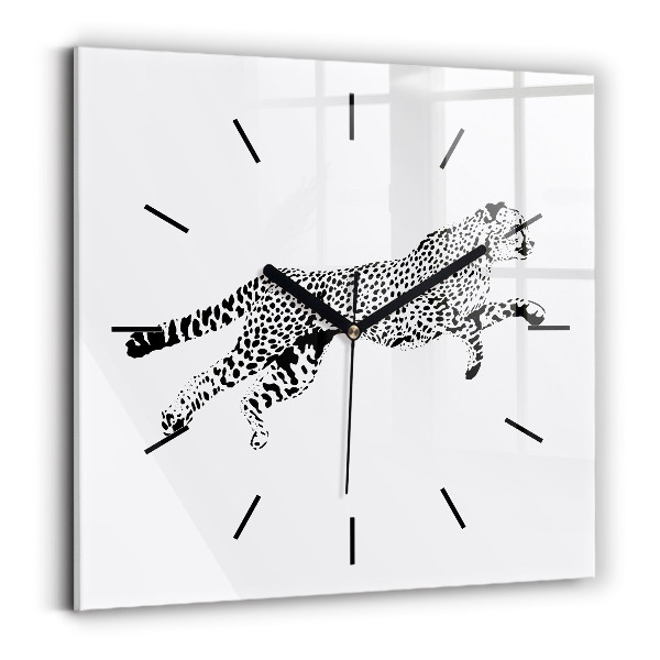 Orologio quadrato Silhouette di una pantera