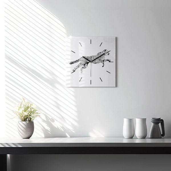 Orologio quadrato Silhouette di una pantera