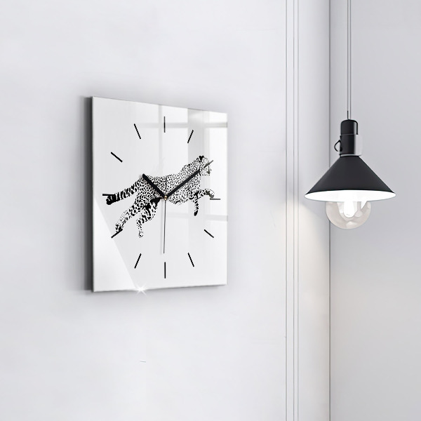 Orologio quadrato Silhouette di una pantera