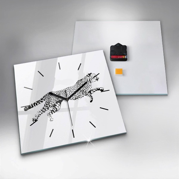 Orologio quadrato Silhouette di una pantera