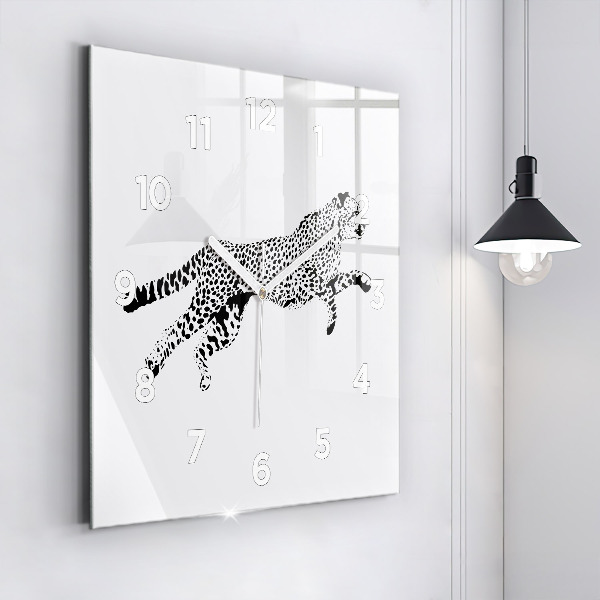 Orologio quadrato Silhouette di una pantera
