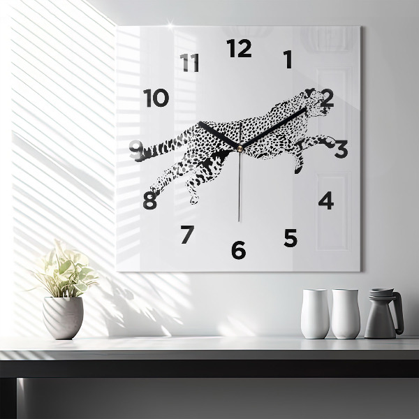 Orologio quadrato Silhouette di una pantera