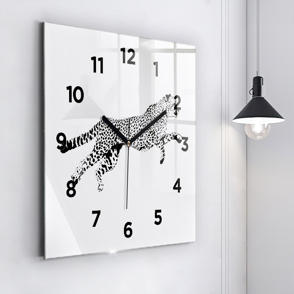 Orologio quadrato Silhouette di una pantera