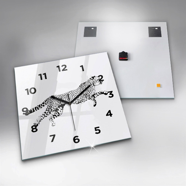 Orologio quadrato Silhouette di una pantera