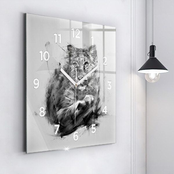 Orologio quadrato Leone dipinto