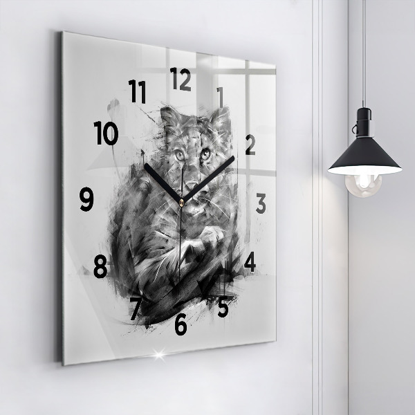 Orologio quadrato Leone dipinto