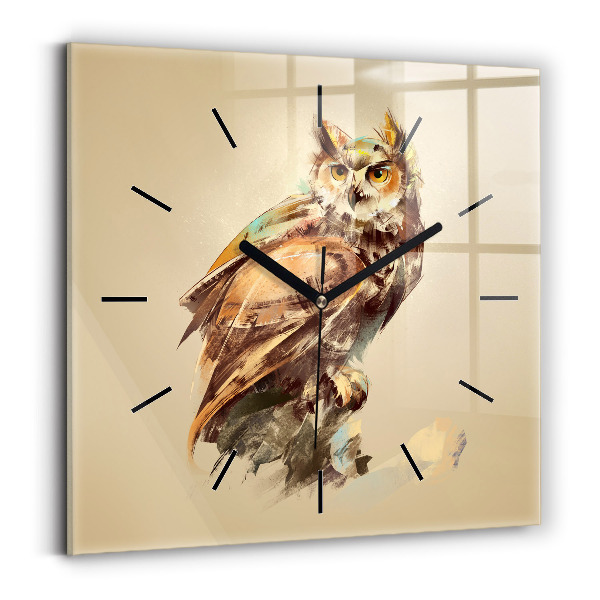 Orologio quadrato Gufo - segno di saggezza