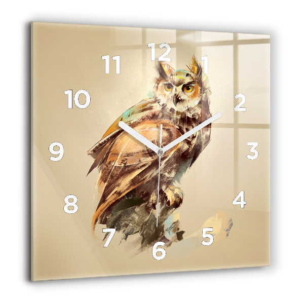 Orologio quadrato Gufo - segno di saggezza