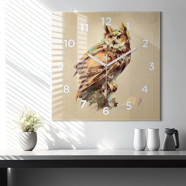 Orologio quadrato Gufo - segno di saggezza