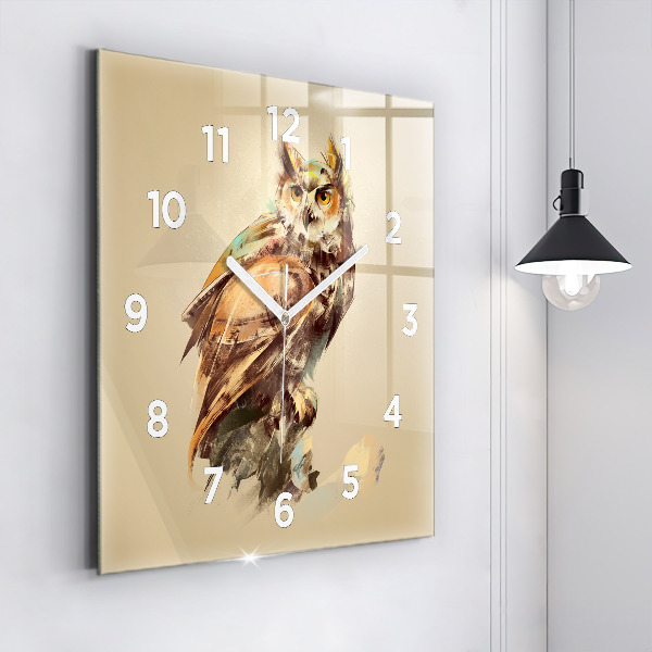 Orologio quadrato Gufo - segno di saggezza