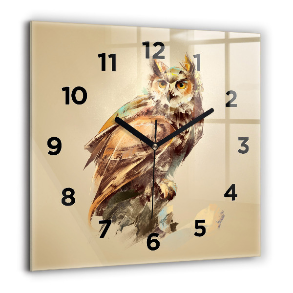 Orologio quadrato Gufo - segno di saggezza
