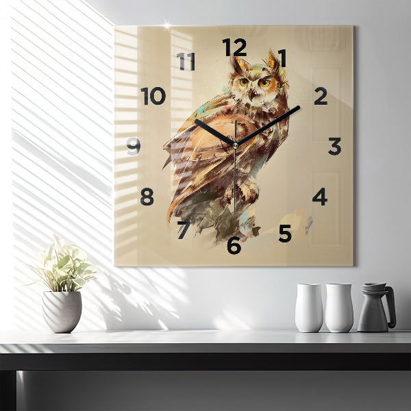 Orologio quadrato Gufo - segno di saggezza