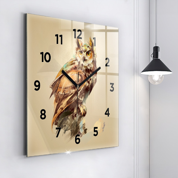 Orologio quadrato Gufo - segno di saggezza