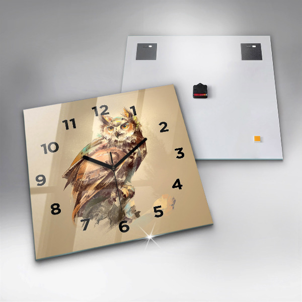 Orologio quadrato Gufo - segno di saggezza