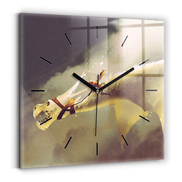 Orologio quadrato Illustrazione del cavaliere del drago