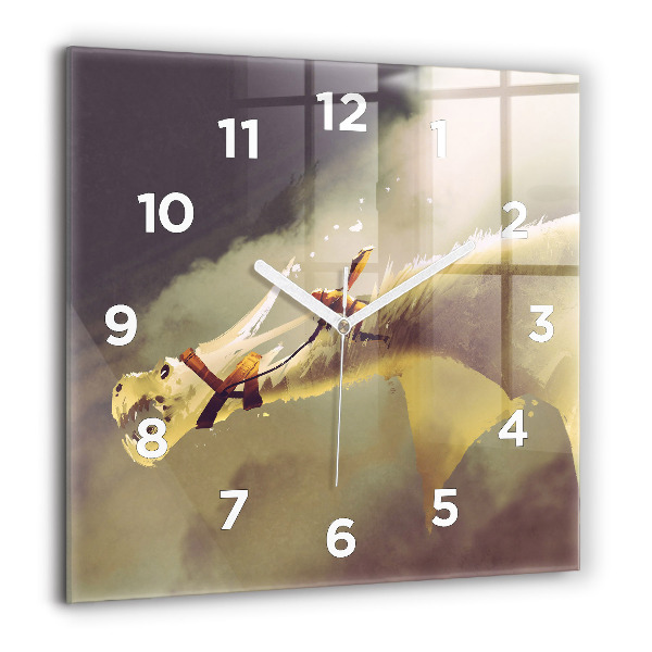 Orologio quadrato Illustrazione del cavaliere del drago