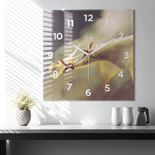 Orologio quadrato Illustrazione del cavaliere del drago