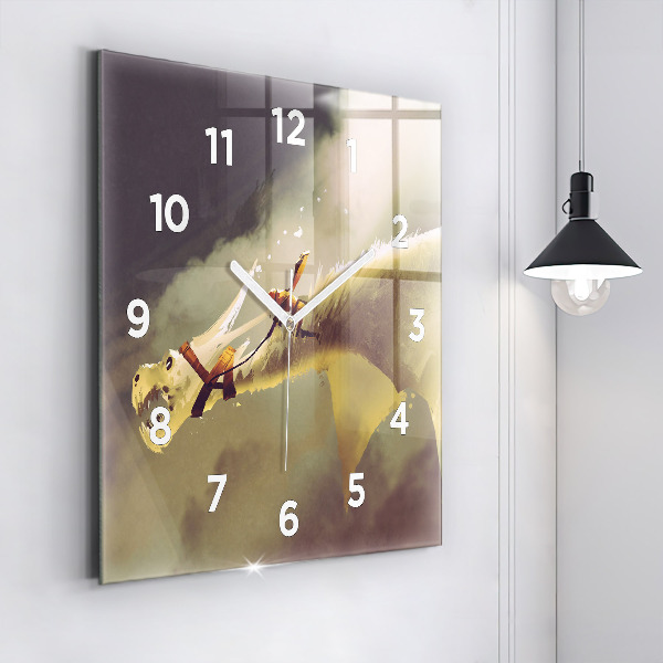 Orologio quadrato Illustrazione del cavaliere del drago