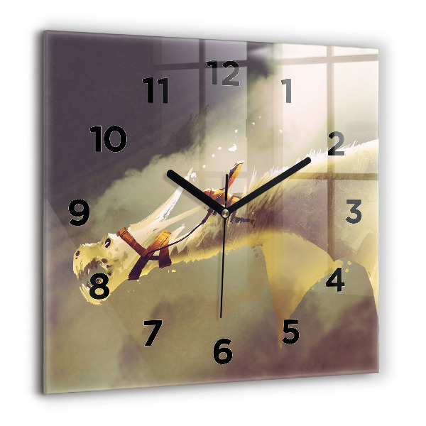 Orologio quadrato Illustrazione del cavaliere del drago