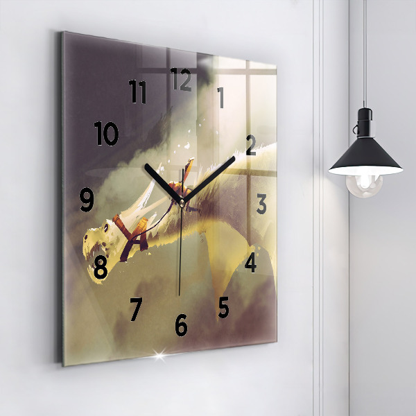 Orologio quadrato Illustrazione del cavaliere del drago