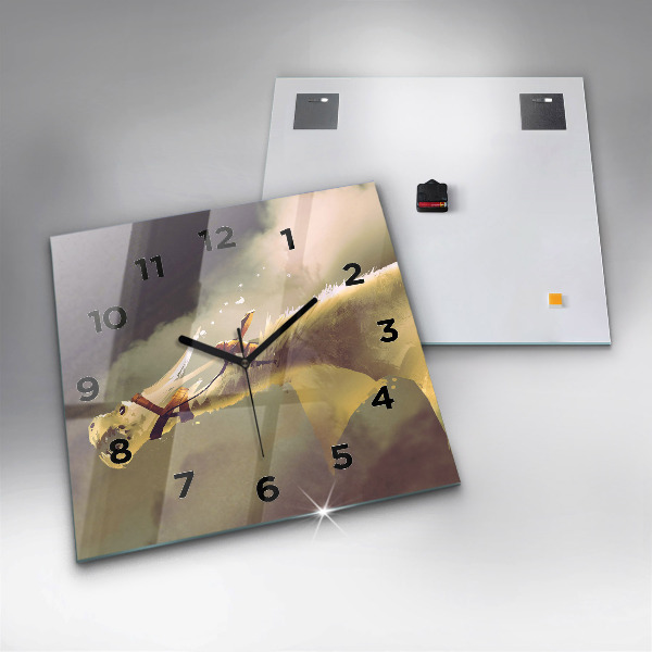 Orologio quadrato Illustrazione del cavaliere del drago