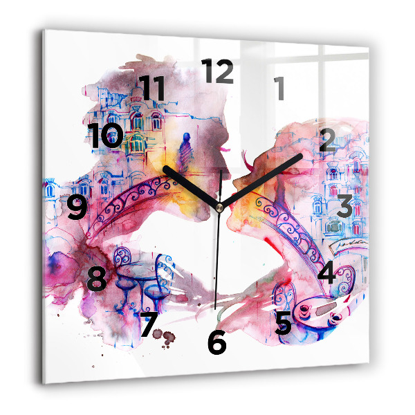 Orologio quadrato Due corpi un'anima
