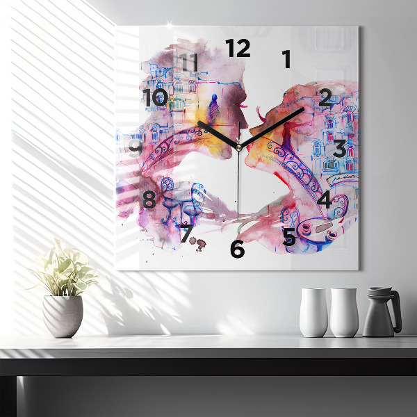 Orologio quadrato Due corpi un'anima