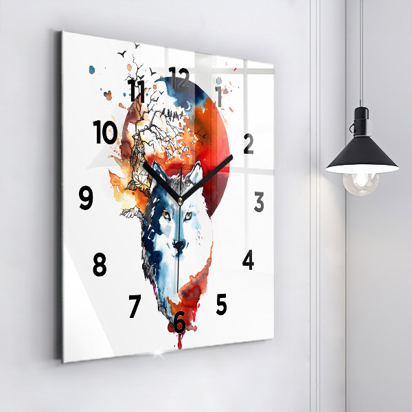 Orologio quadrato Il lupo e la luna piena