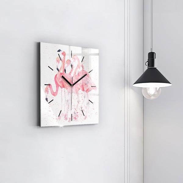 Orologio quadrato Un gruppo di fenicotteri