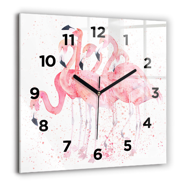 Orologio quadrato Un gruppo di fenicotteri