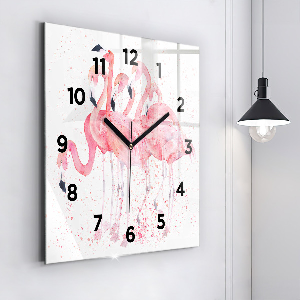 Orologio quadrato Un gruppo di fenicotteri