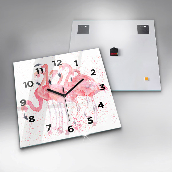 Orologio quadrato Un gruppo di fenicotteri
