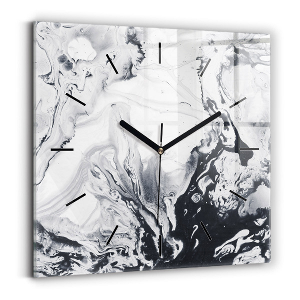 Orologio quadrato Marmo inchiostro astratto