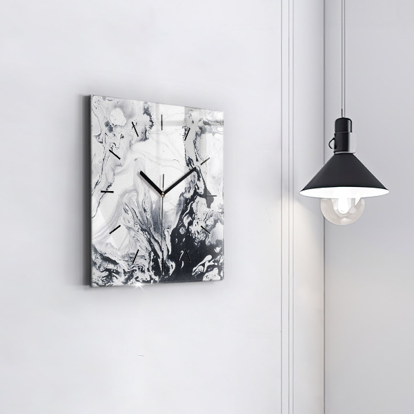 Orologio quadrato Marmo inchiostro astratto